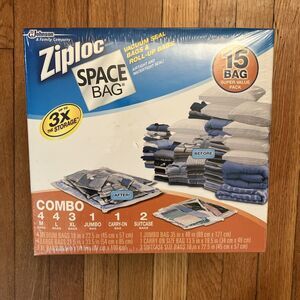 Ziploc Vacuum Seal Space Bag Box of 15 M/L/XL/Jumbo/Carry On & Suitcase (GSHF1)